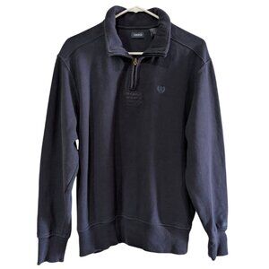 Izod Men's Quarter Zip Sweatshirt, Size Medium, Blue, Embroidered